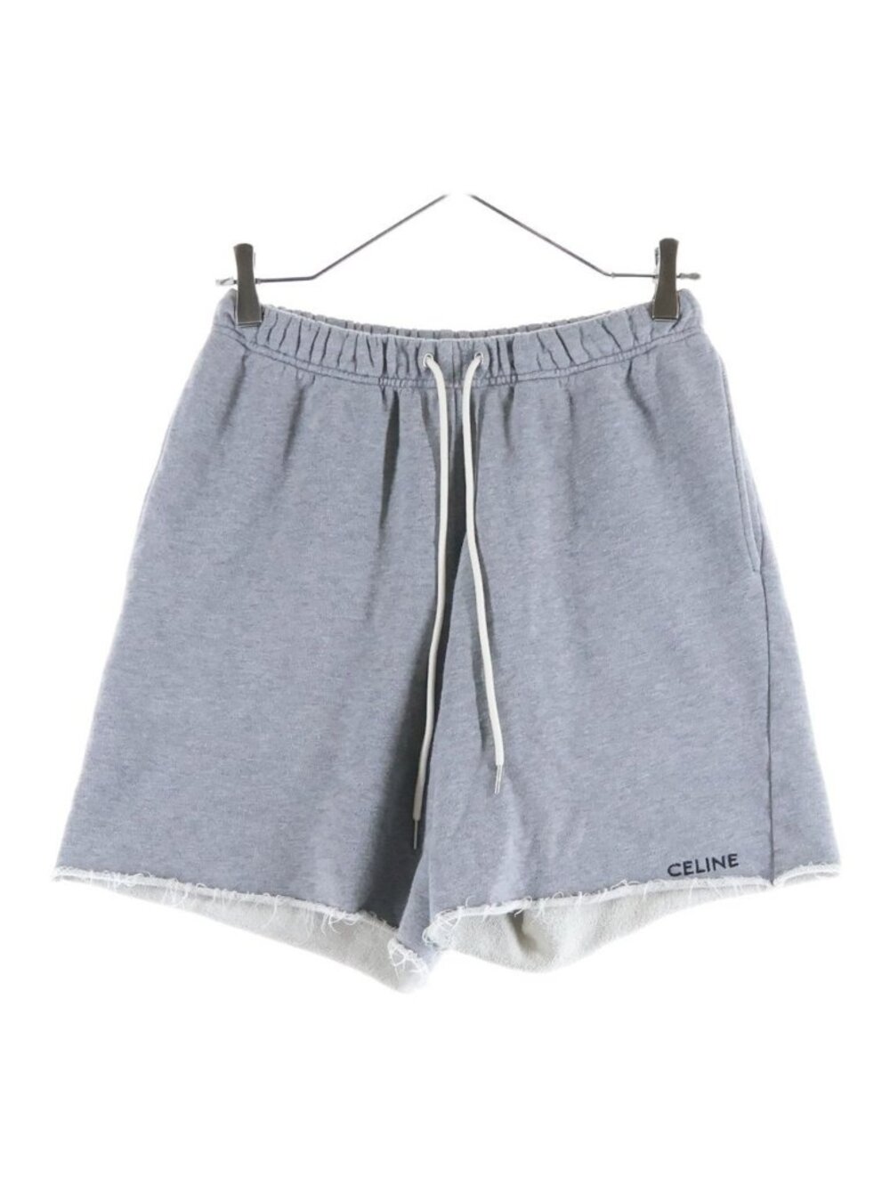 Celine Logo Embroidery Sweat Shorts Gray
